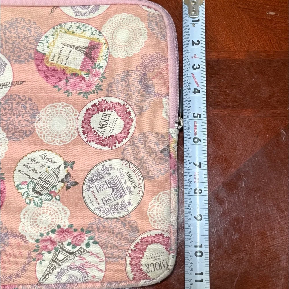 Floral Patterned Tablet Sleeve and Accessory Pouch